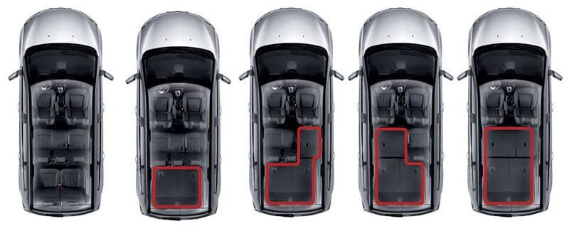 Nội thất Chevrolet Orlando có thể kết hợp các hàng ghế linh hoạt, đây là tính đa dụng của xe